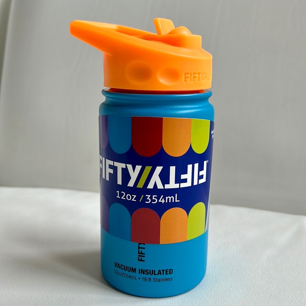 Fifty/Fifty 12oz Kids Bottle with Wide Mouth Straw Lid